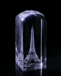 Eiffel 3d laser crystal award